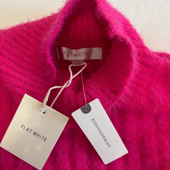 NWT Anthropologie Flat White Women's Turtleneck Pink Sweater Dress, Size XL - Picture 8 of 11
